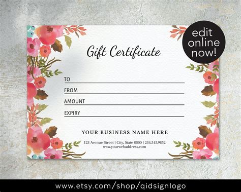gift certificate for from you flowers